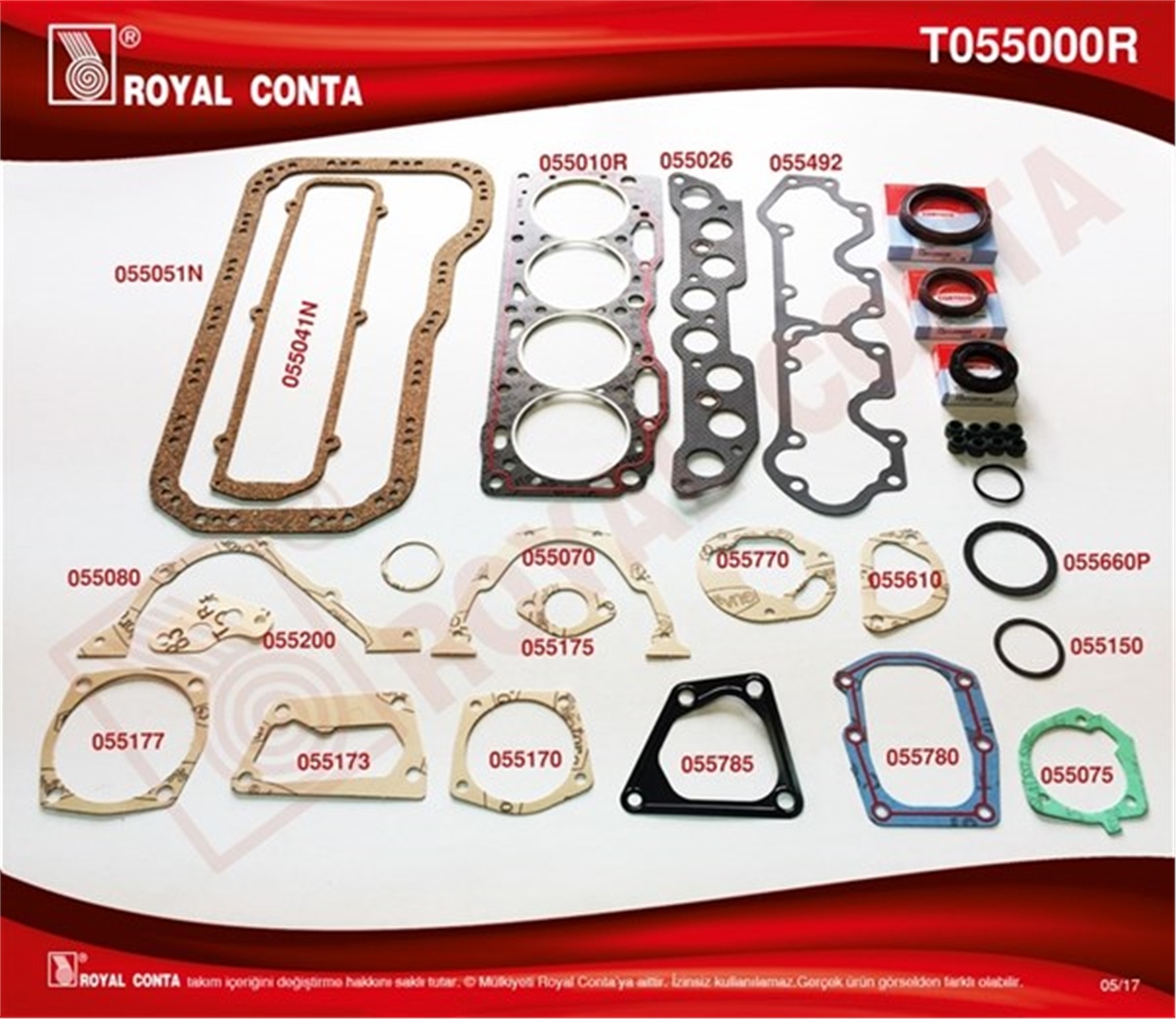 TEMPRAMOTOR TAKIM CONTA CORTECO KEÇELİ TEMPRA-TIPO 1.6 ROYAL T055000RROYALROYAL T055000R