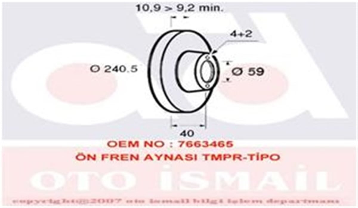 TEMPRAÖN FREN AYNASI TEMPRA 2.0-TIPO -FIAT 500 07 PUNTO 1.9JTD 03 PANDA 03 ALFA-33-145-146-155 240.5X10.9X4DL VALEO 186406VALEOVALEO 186406