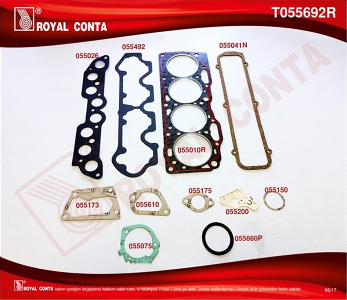TEMPRAÜST TAKIM CONTA TEMPRA-SLX 1.6 159 A3.000- A3.048-159 A3.048 KEÇE VE SUBAP LASTİĞİ YOK ROYAL T055692RROYALROYAL T055692R