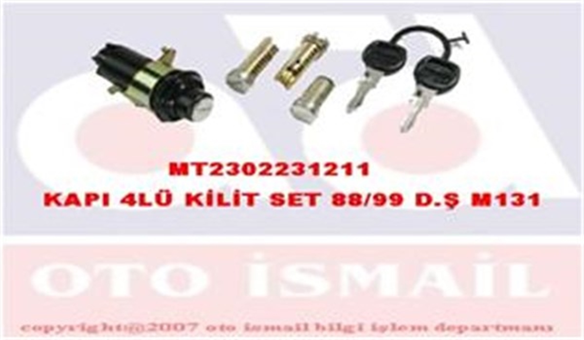 TOFAŞKAPI 4LÜ KİLİT SET 88-99 D.Ş M131 MITA 02231211MITAMITA 02231211