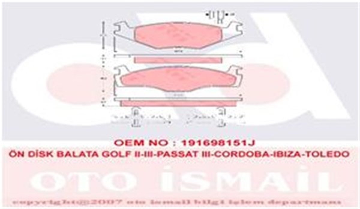 TOLEDOÖN BALATA GOLF II-III 75-97 PASSAT III 80-88 CORDOBA 93-99 IBIZA 93-99 TOLEDO 91-99 VENTO 91-98 TRW GDB454TRWTRW GDB454