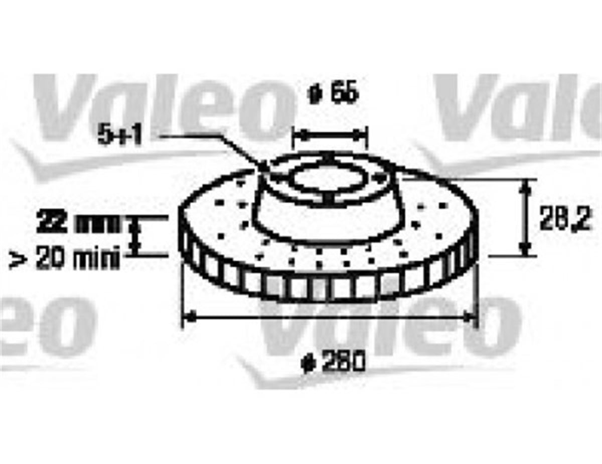 TOLEDOÖN FREN AYNASI HAVALI GOLF III 1.6 2.0 GTI 91-97 PASSAT1.9 96-97 TOLEDO 2.0 99 280MM VALEO 186313VALEOVALEO 186313