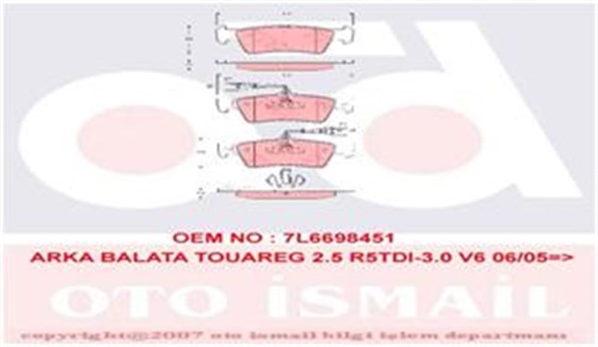 TOUAREGFREN BALATASI ARKA FDB1460 7L6698451 VW TOUAREG-CAYENNE 04- BM TRW TRW GDB1672TRWTRW GDB1672