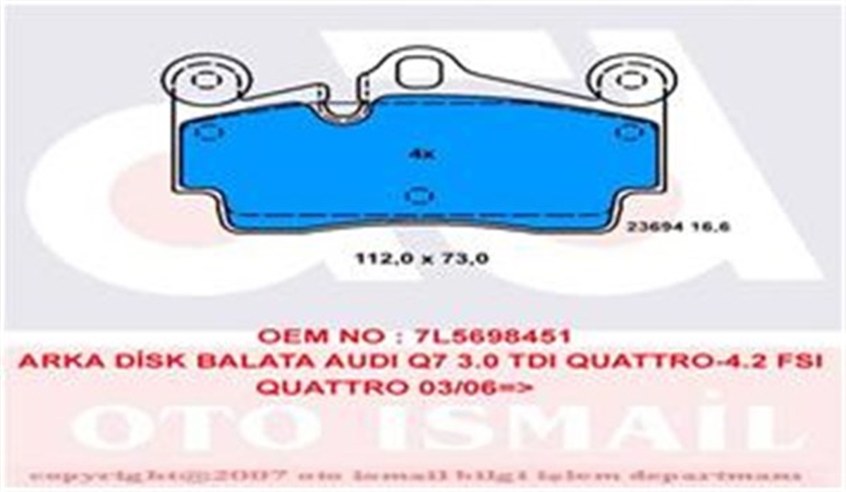 TOUAREGFREN BALATASI ARKA FDB1835 7L5698451 VW TOUAREG-Q7-CAYENNE 04-13 BM TRW TRW GDB1652TRWTRW GDB1652