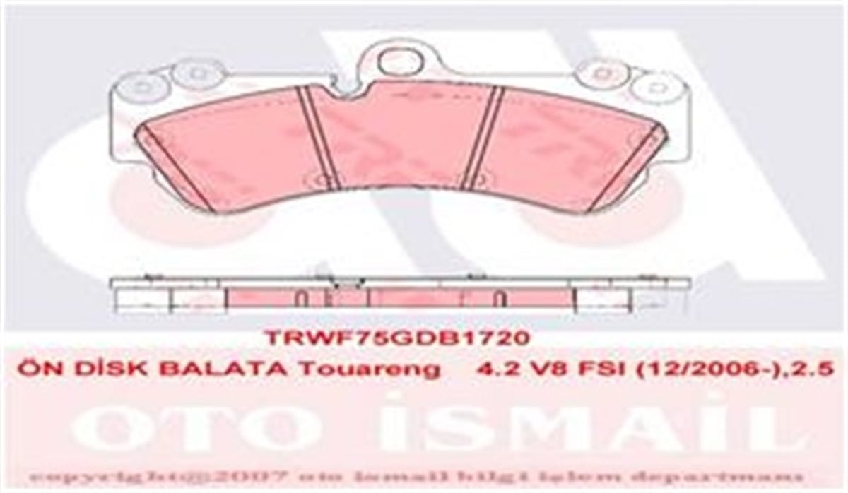 TOUAREGÖN BALATA TOUAREG 10-02 CAYENNE 02 Q7 06 17 İNÇ TRW GDB1720TRWTRW GDB1720