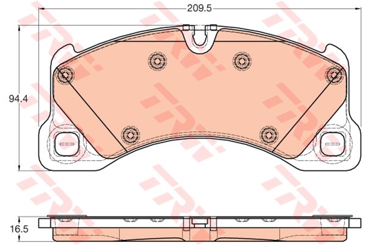 TOUAREGÖN BALATA VW TOUAREG 3.0 V6-4.2 V8 10 PORSCHE CAYENNE 3.0-3.6-4.2-4.8 10 TRW GDB1969TRWTRW GDB1969