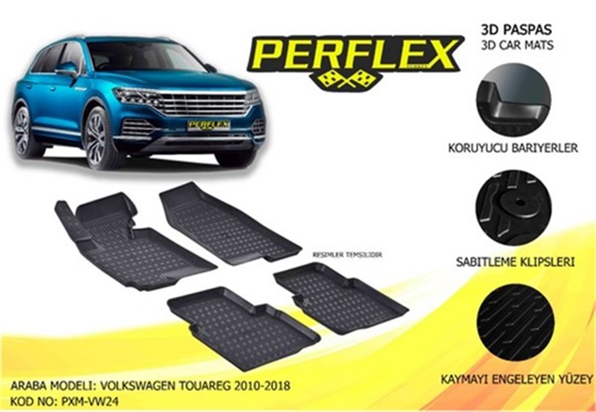 TOUAREGPASPAS 3D X-MAT HAVUZLU VOLKSWAGEN TOUAREG 10-18 SİYAH PERFLEX PXM-VW24PERFLEXPERFLEX PXM-VW24