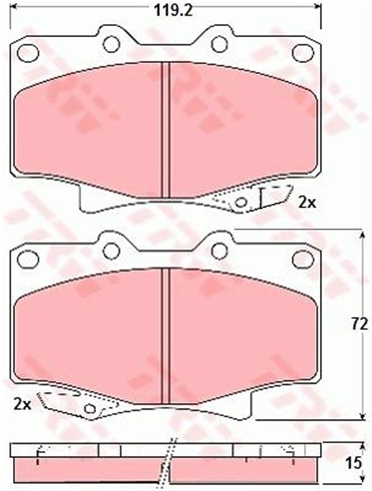 TOYOTAÖN BALATA DİSK TOYOTA LAND CRUISER J7-J898 4 RUNNER 2.4 90-96 GDB1154-GDB3383 TRW GDB1154TRWTRW GDB1154