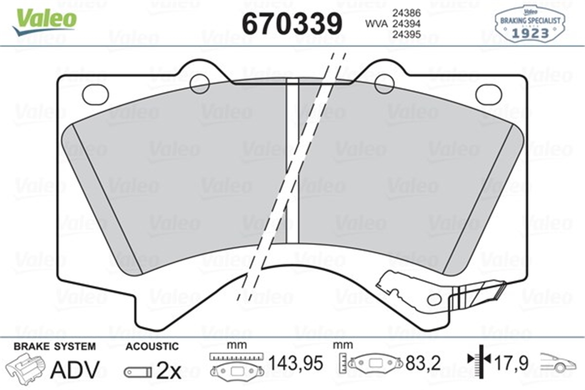 TOYOTAÖN BALATA TOYOTA LAND CRUISER V8J15-J2008 GDB3524 VALEO 670339VALEOVALEO 670339