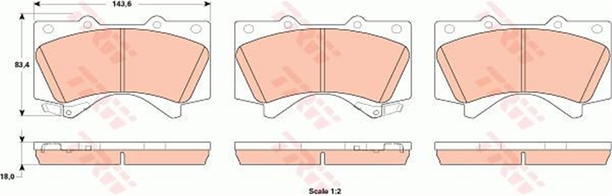 TOYOTAÖN BALATA TOYOTA LAND CRUISER V8J15-J2008 GDB3524 TRW GDB3524TRWTRW GDB3524