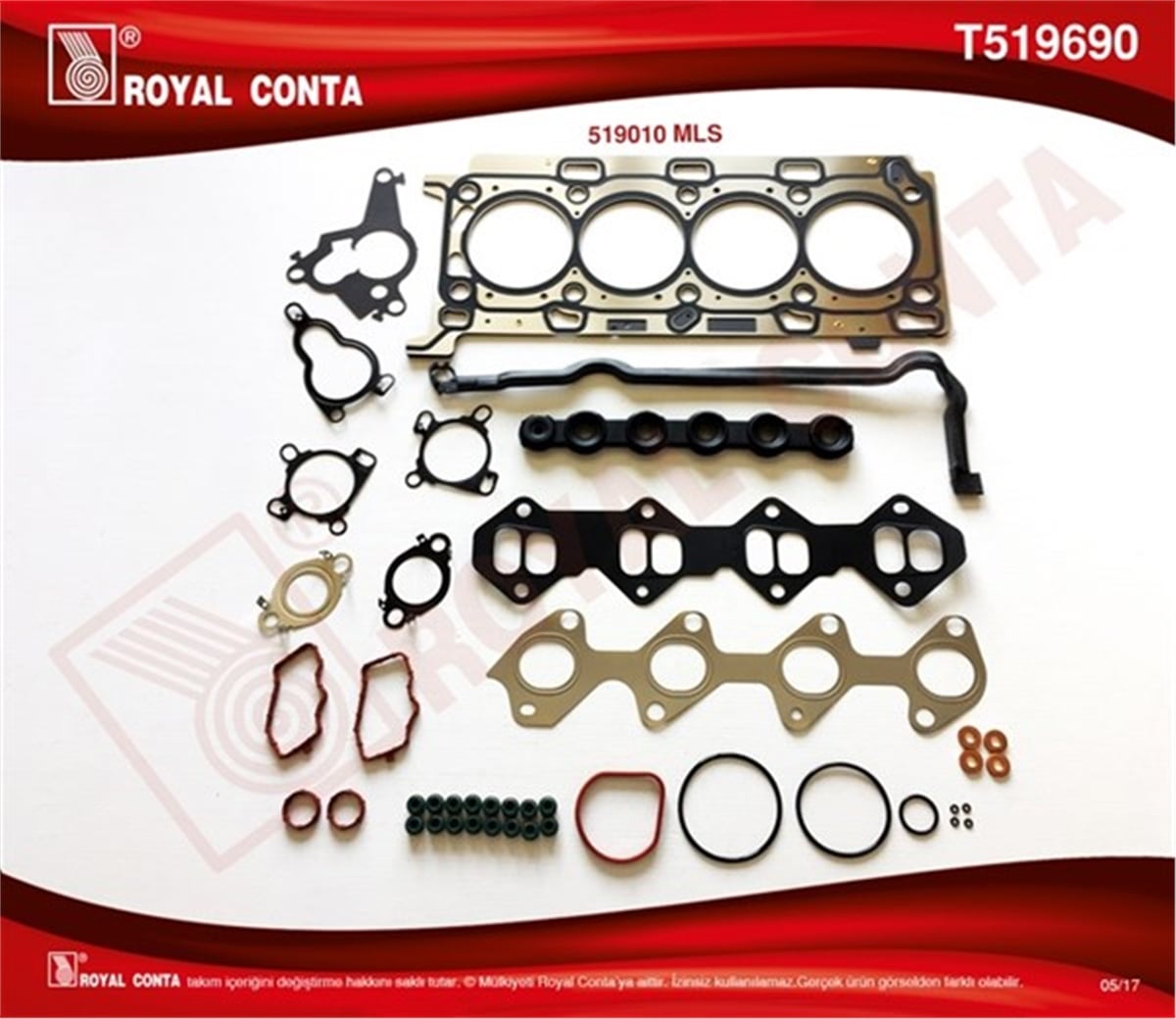 TRAFICÜST TAKIM CONTA LGN II-III 150 HP -TRAFIC II 90-115 HP 2.0 DCI M9R MOTOR REINZ SUBAP LASTİKLİ ROYAL T519690ROYALROYAL T519690
