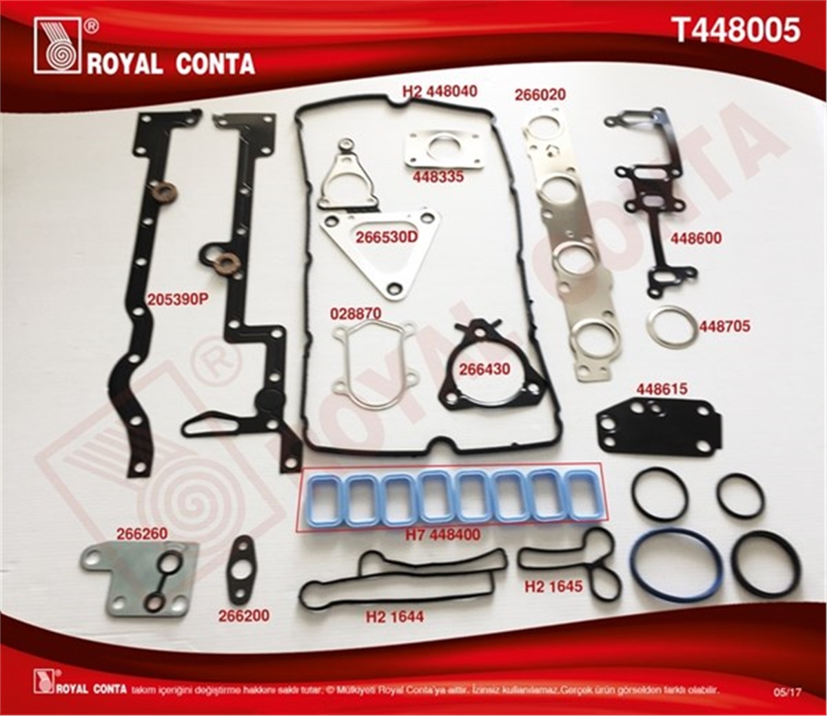 TRANSITMOTOR TAKIM CONTASI SİLİNDİR KAPAK CONTASI-KEÇE-S.LASTİĞİ BULUNMAMAKTADIR FORD TRANSİT V184 2.4 TDI ROYAL T448005ROYALROYAL T448005