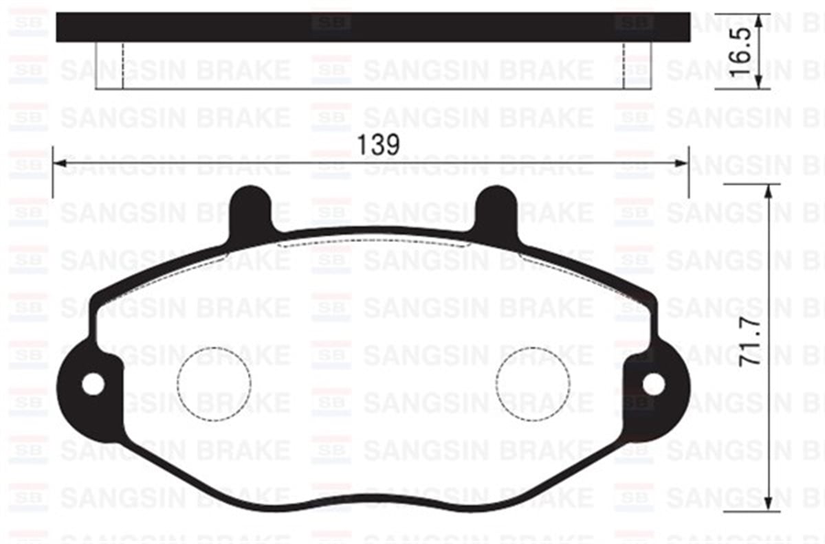 TRANSITÖN BALATA TRANSİT T15 2.0-2.5 DI-2.5TD-2.5 TDİ 91-00 ÇAP 138.8X72X18.8 GDB1080-GDB1380 SANGSIN SP2019SANGSINSANGSIN SP2019