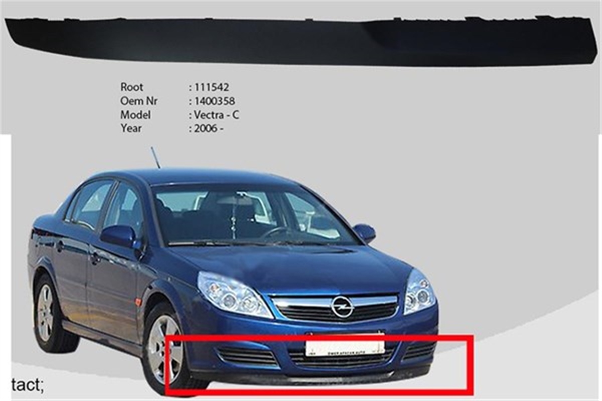 VECTRAÖN TAMPON UZATMASI SAĞ SPOR PAKET HARİÇ VECTRA C 06 ROOT 111542ROOTROOT 111542