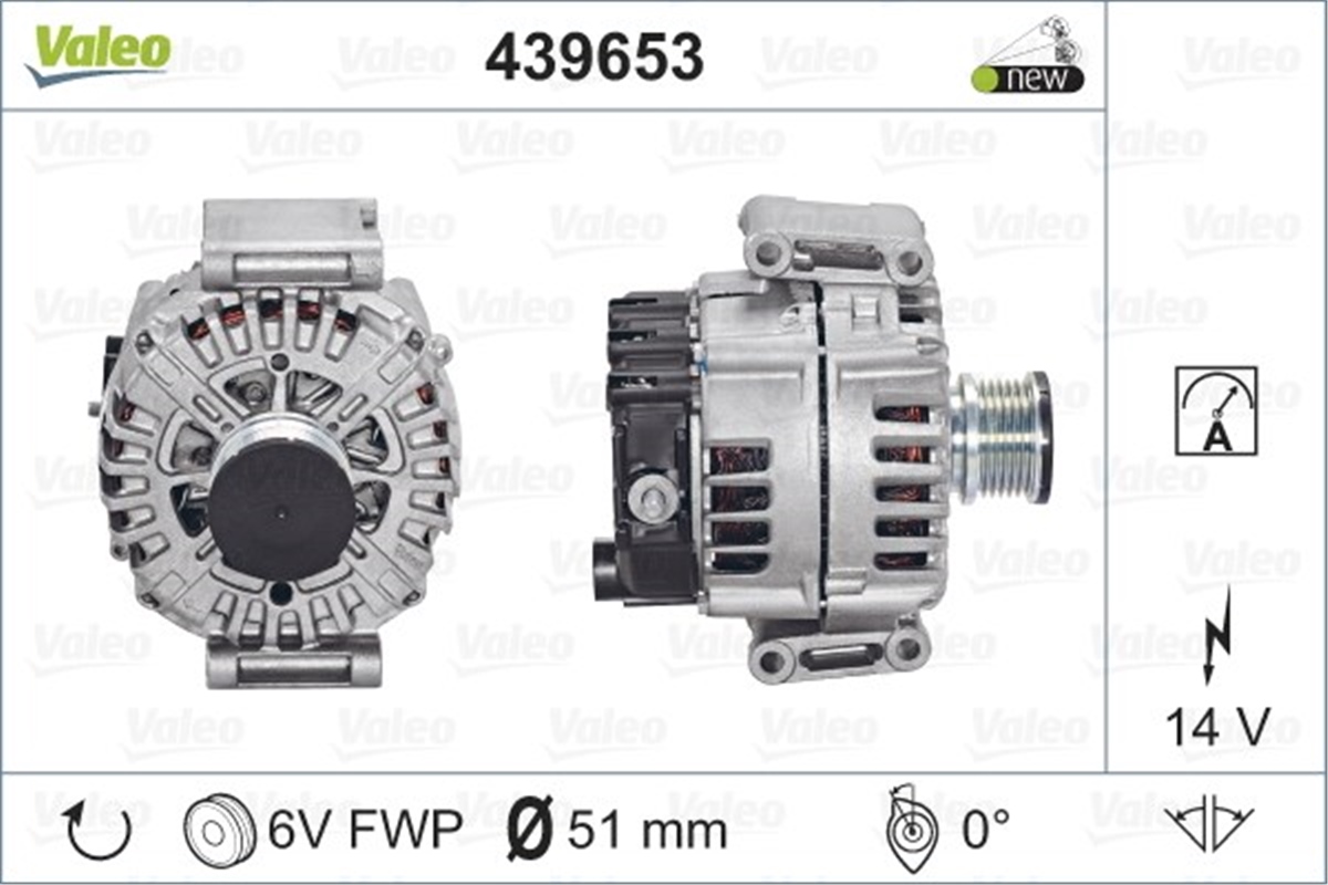 VITOALTERNATÖR MERCEDES C E VITO VIANO FG18S012 VALEO 439653VALEOVALEO 439653