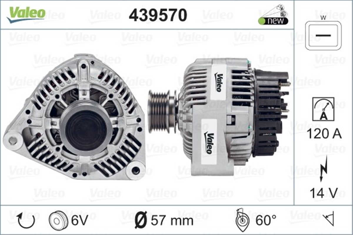 VITOALTERNATÖR MERCEDES V VITO A13VI310 VALEO 439570VALEOVALEO 439570