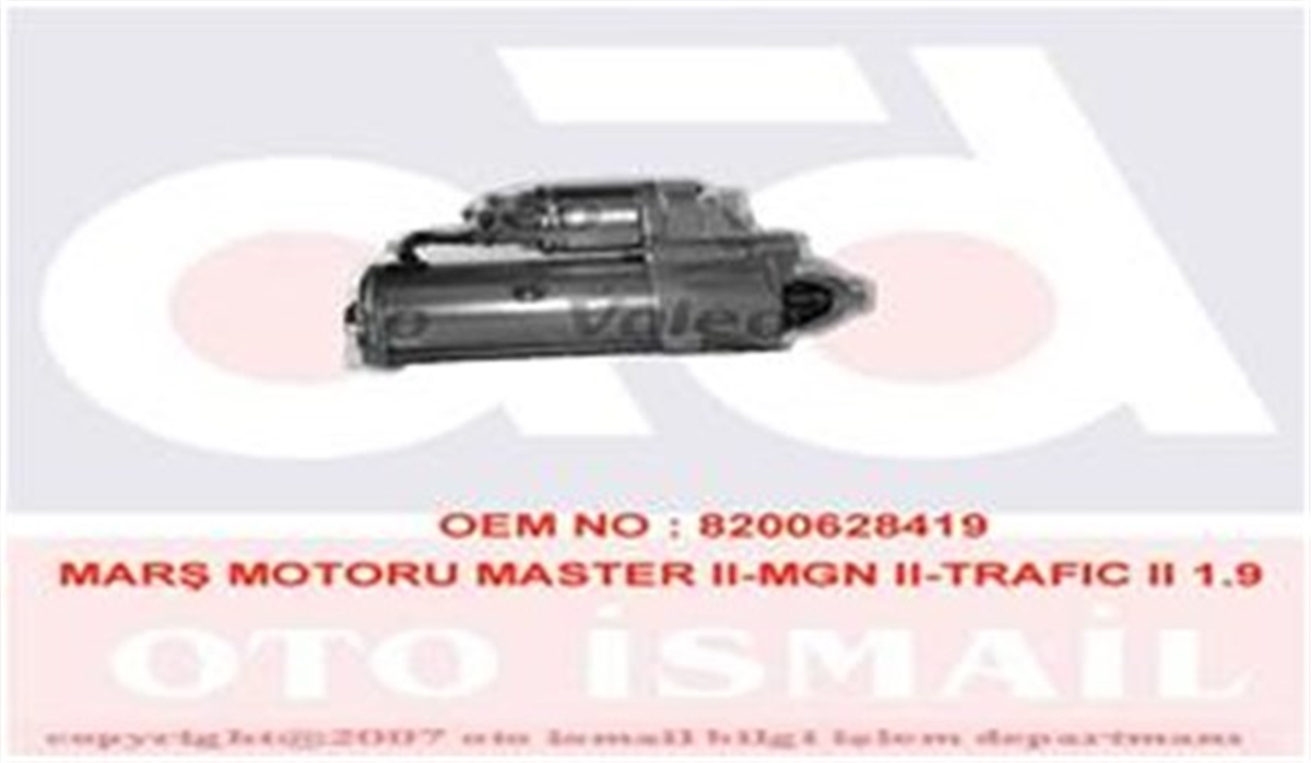 VIVAROMARŞ MOTORU MASTER II-MEGANE II-TRAFIC II 1.9 DCI-VIVARO-MOVANO 1.9 DTI VALEO 438090VALEOVALEO 438090