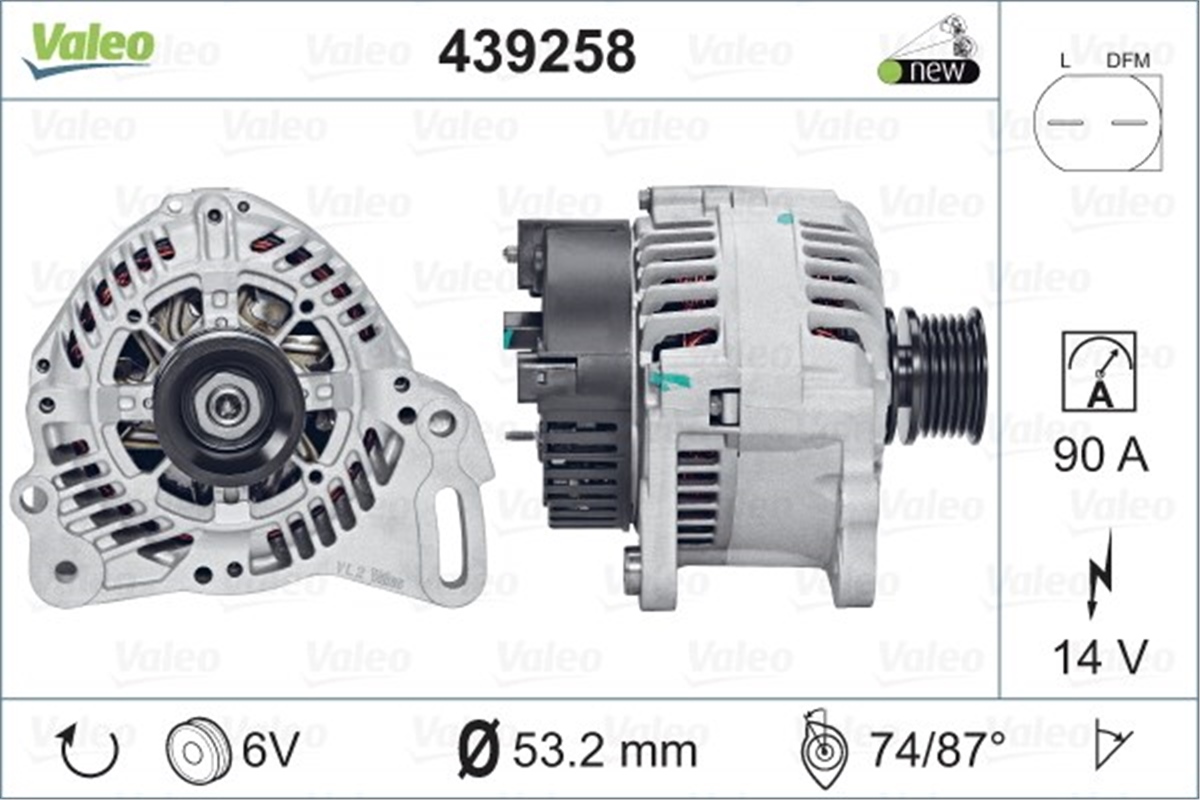 VOLKSWAGENALTERNATÖR VW VALEO 439258VALEOVALEO 439258