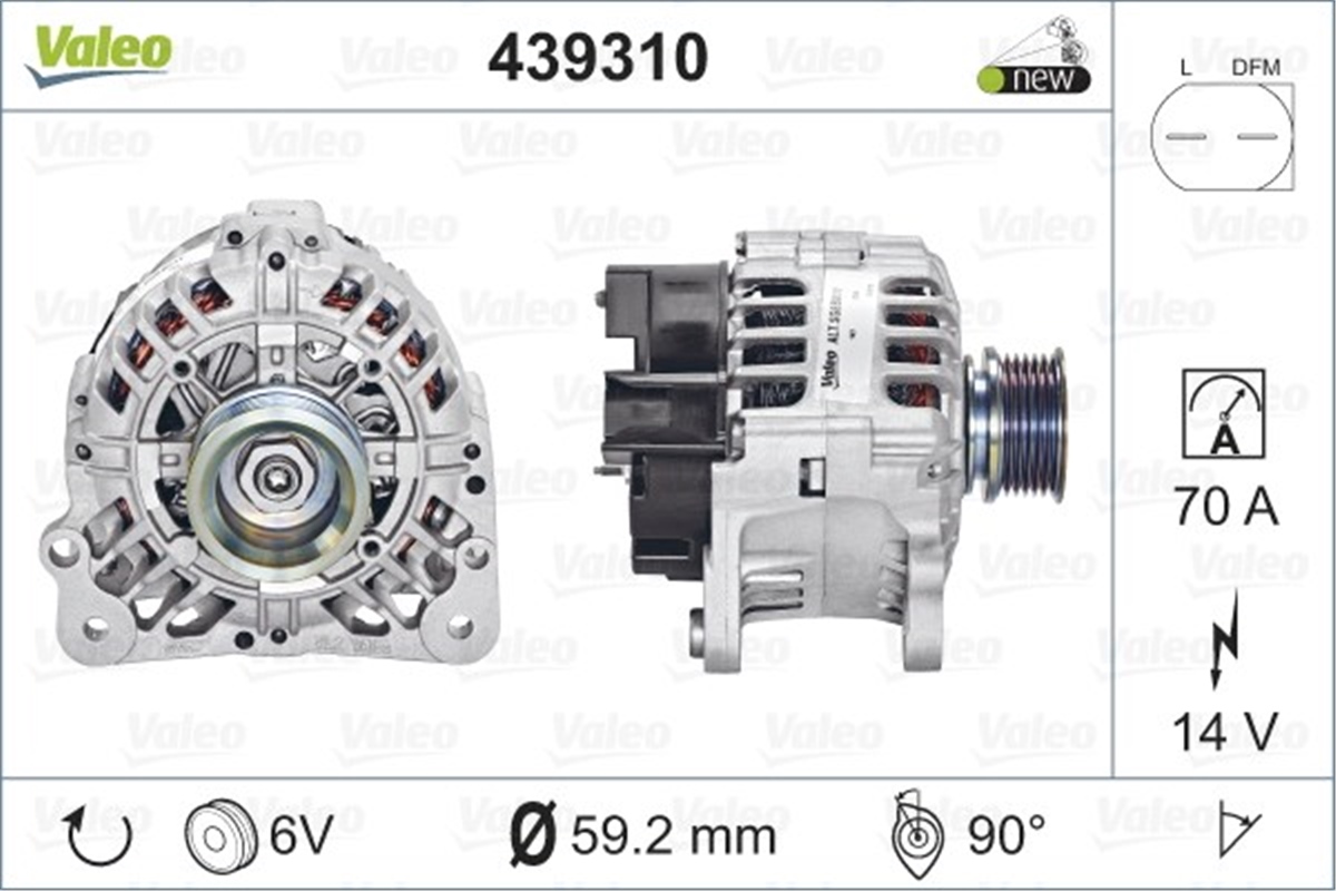 VOLKSWAGENALTERNATÖR VW VALEO 439310VALEOVALEO 439310