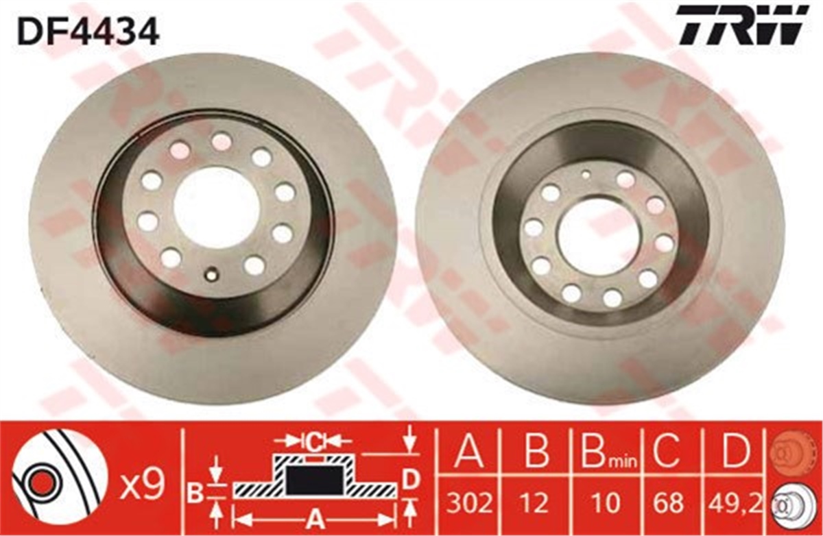 VOLKSWAGENFREN DİSKİ ARKA DDF1307C (TAKIM FIYAT) 4F0615601E VW A6 05-11 BM TRW TRW DF4434TRWTRW DF4434