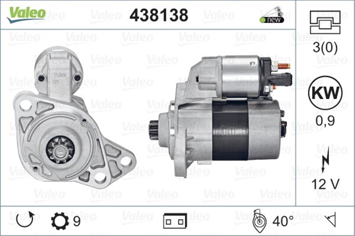 VOLKSWAGENMARŞ MOTORU VW VALEO 438138VALEOVALEO 438138