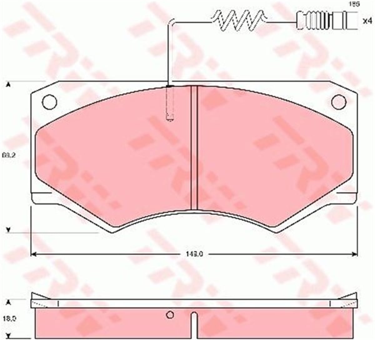 VOLKSWAGENÖN BALATA MERCEDES G-CLASS W460 82-92 W461 230G 93 W463 300GD 89 VW T1 82-96 T2 82-94 TRW GDB1067TRWTRW GDB1067