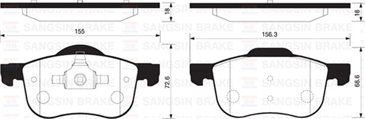 VOLVOÖN BALATA VOLVO S60 00-10 S80 98-06 V70 97-07 XC70 00-07 S70 97-00 GDB1388 SANGSIN SP2122SANGSINSANGSIN SP2122