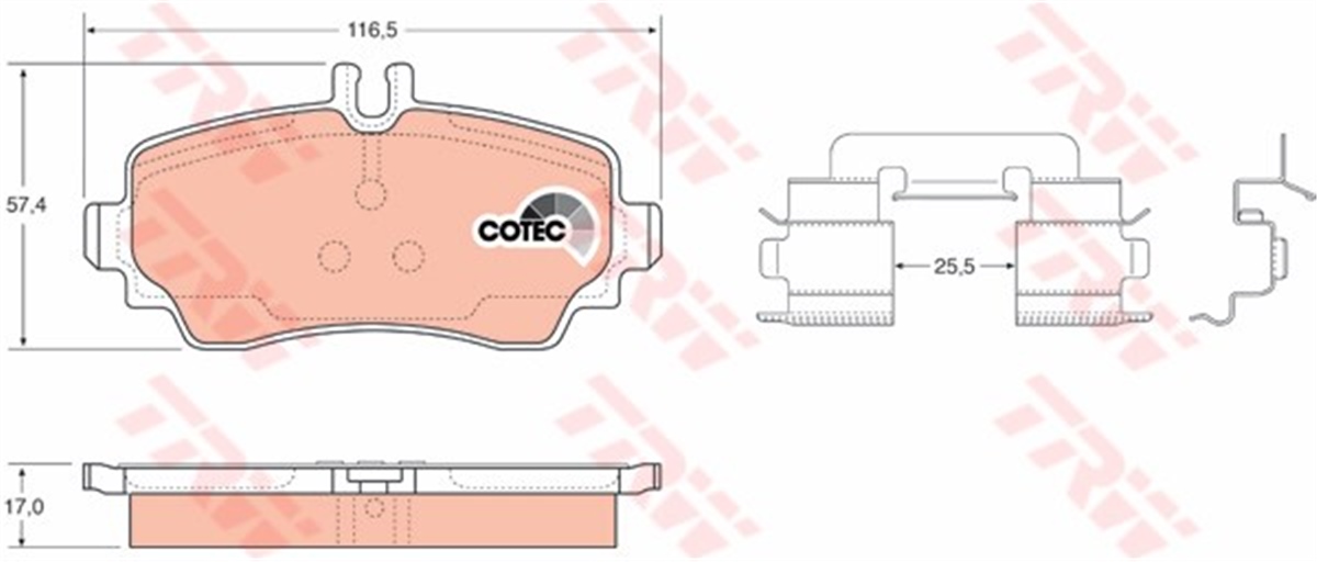 W140ÖN BALATA MERCEDES W168 A140 A160 97-8.04 A170 CDI 98 8.04 A190 99-8.04 A210 02-8.04 TRW GDB1293TRWTRW GDB1293