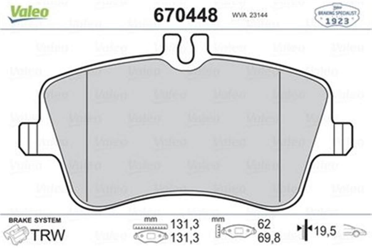 W203GDB1514 ÖN BALATA MERCEDES W203 C180-C200-C240-C320 CLC 160-180-200-220 00-07 CL203 A209 R171 VALEO 670448VALEOVALEO 670448