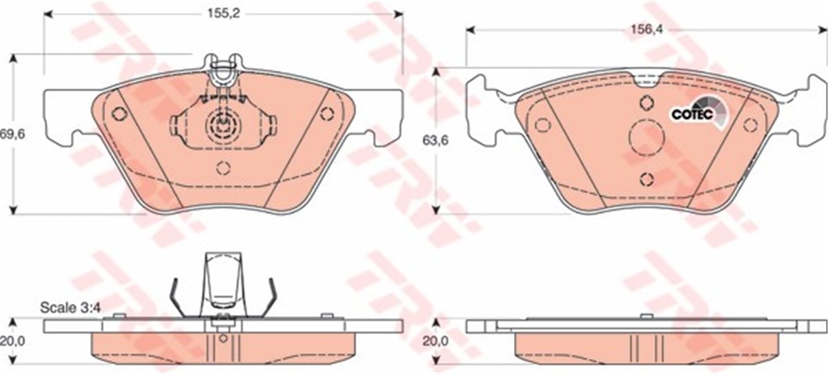 W208ÖN BALATA MERCEDES W210 95-02 S210 96-03 W220 03-05 A208 00-02 R170 00-04 TRW GDB1215TRWTRW GDB1215