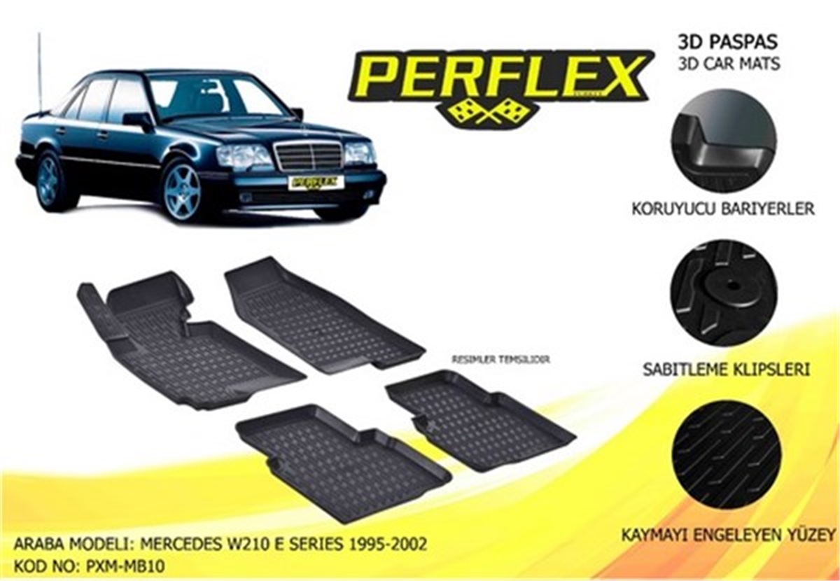 W210PASPAS 3D X-MAT HAVUZLU MERCEDES W210 E SERİSİ 95-02 SİYAH PERFLEX PXM-MB10PERFLEXPERFLEX PXM-MB10