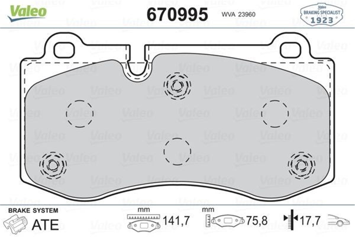 W211ÖN BALATA ACCORD VIII-2.0 02-03 MERCEDES W211 06 W221 05 R230 08 VALEO 670995VALEOVALEO 670995