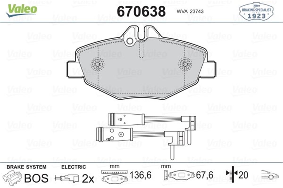 W211ÖN BALATA FİŞLİ MERCEDES W211 ESERİSİ E240-E220 CDI-E270 CDI-E200 CDI-E55 02 12.08 S211 02-09 VALEO 670638VALEOVALEO 670638