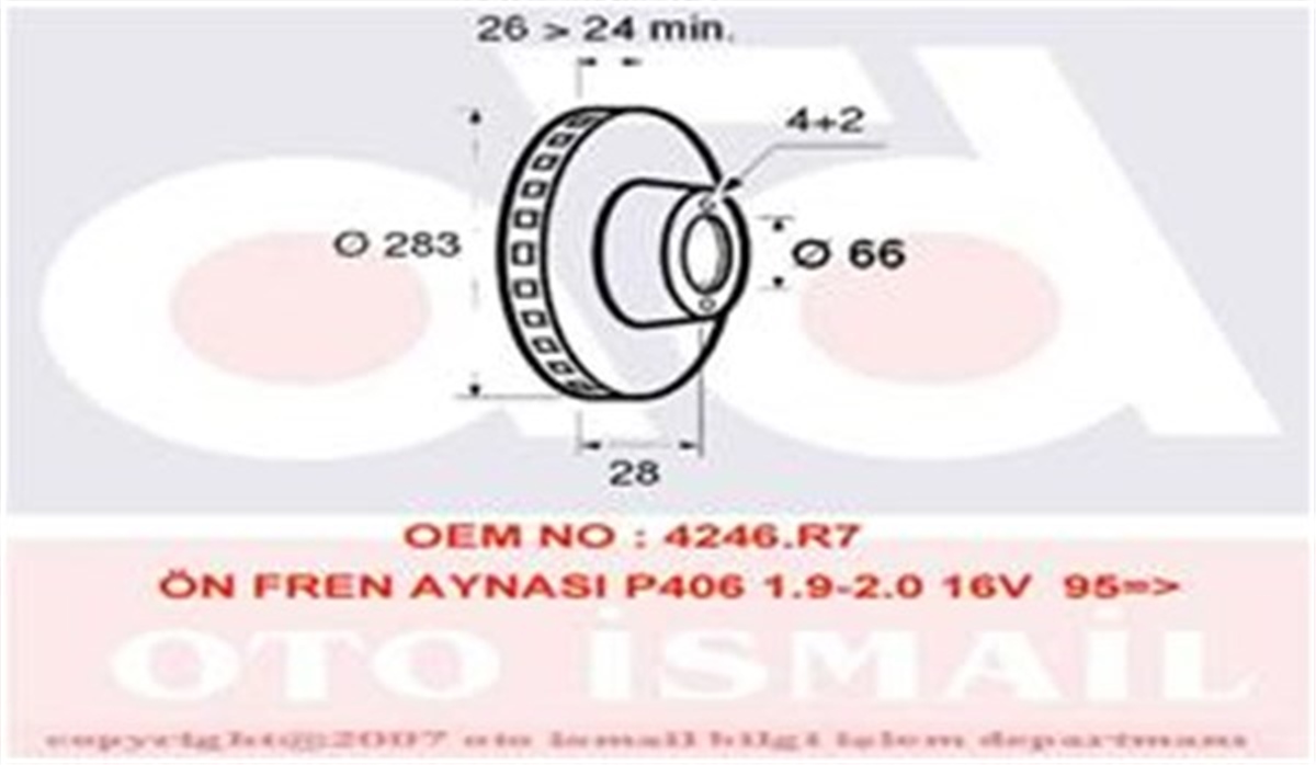XANTIAÖN FREN AYNASI 406 1.9TD-2.0 16V-2.1TD-2.2 HDİ-3.0V6 95-5.04 XANTIA 2.0İ 95-4.03 283X26X4DLXHAVALI VALEO 186533VALEOVALEO 186533
