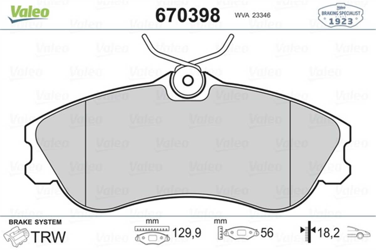 XSARAÖN BALATA XSARA PICASSO N68 1.6 1.6HDİ 1.8 16V 2.0 16V 2.0HDI 99 04 VALEO 670398VALEOVALEO 670398