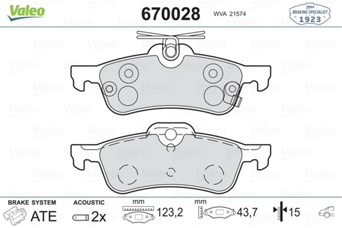 YARISARKA BALATA YARIS 1.0VVTİ 1.3VVTİ 1.4D4D 06 09 11 1.5 HYBRİD 12 ARAC URETIM YERI FRANSA AB VALEO 670028VALEOVALEO 670028