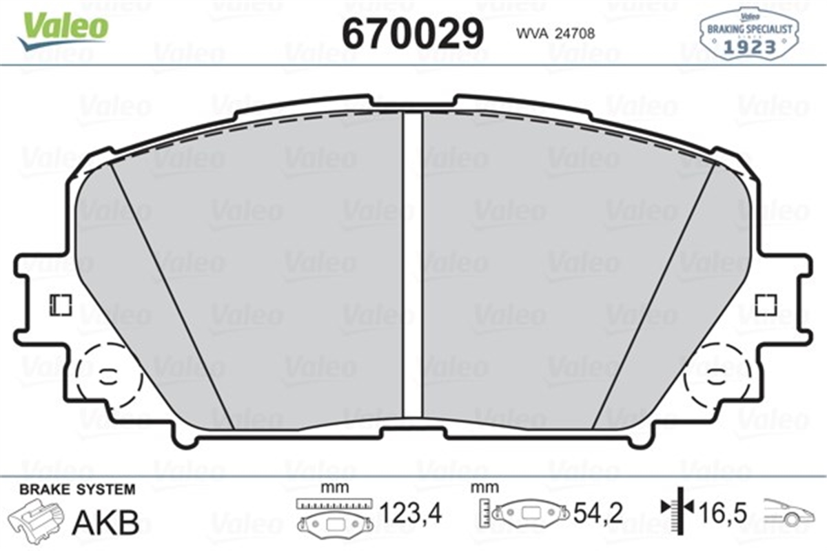 YARISÖN BALATA TOYOTA YARIS 1.0 VVT-I 05 1.8 VVTI 01-2006 1.3VVTİ 10 1.3 11 ABS Lİ VALEO 670029VALEOVALEO 670029