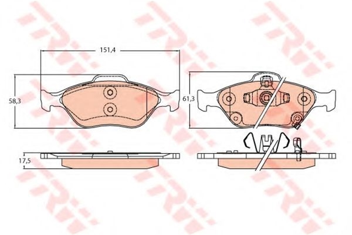 YARISÖN BALATA YARIS 10 TRW GDB3625TRWTRW GDB3625