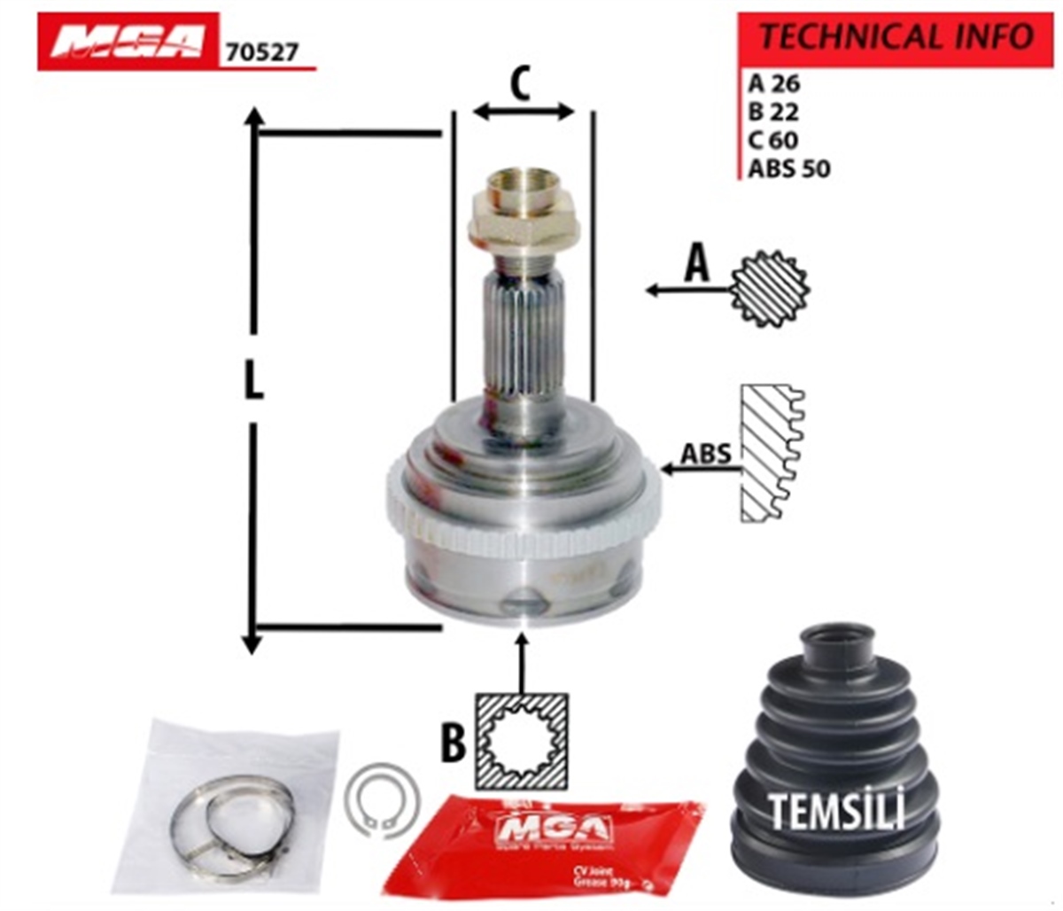 YEDEK PARÇAAKS KAFA DIS ABSLI-HONDA CIVIC 01>06 