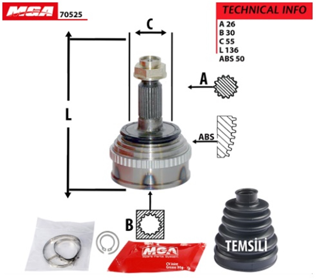 YEDEK PARÇAAKS KAFA DIS ABSLI-HONDA CIVIC 96>00 
