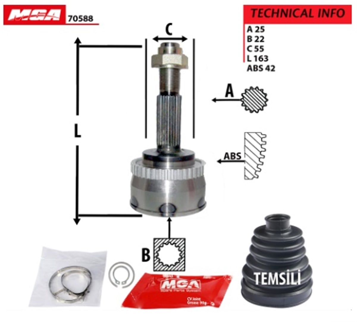 YEDEK PARÇAAKS KAFA DIS ABSLI-NISSAN ALMERA 00>06 