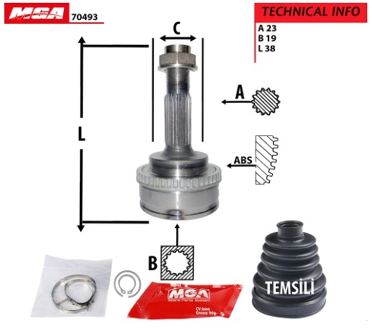 YEDEK PARÇAAKS KAFA DIS ABSLI-TOYOTA YARIS 99>05 