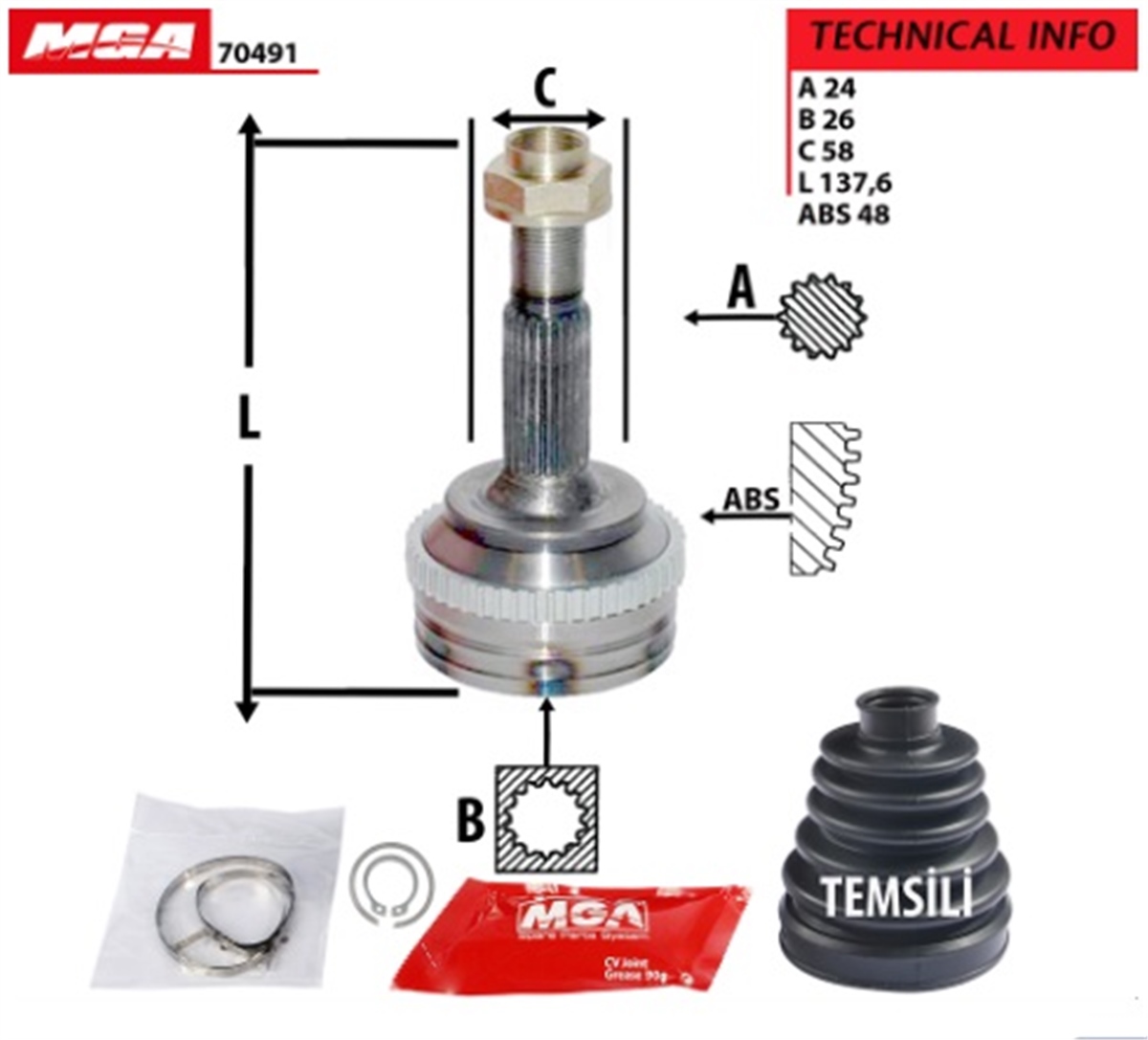 YEDEK PARÇAAKS KAFA DIS ABSLI-TOYOTA YARIS 99>05 