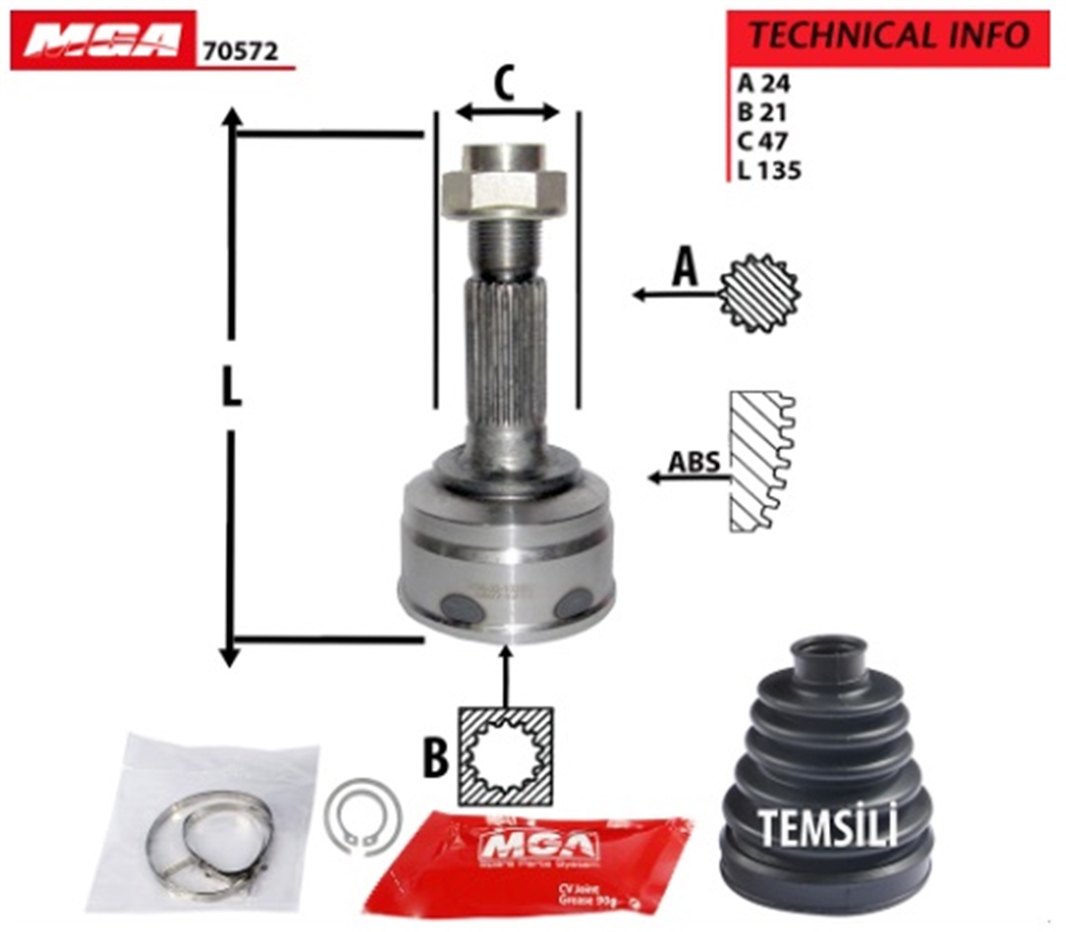 YEDEK PARÇAAKS KAFA DIS-DAIHATSU YRV 00>10   24×21×47  -MGA-70572MGAMGA-70572