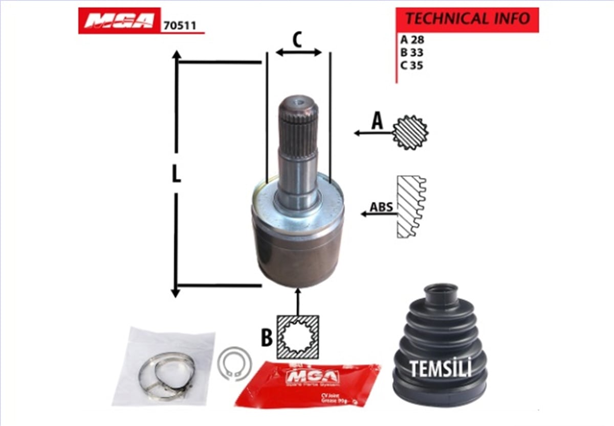 YEDEK PARÇAAKS KAFA IC SOL-MITSUBISHI L200 06>11 