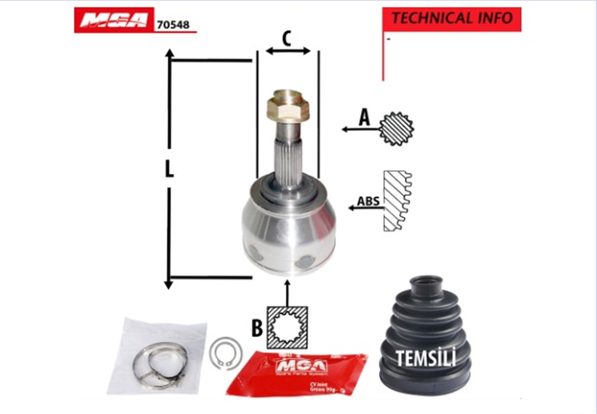 YEDEK PARÇAAKS KAFASI DIS  ALFA   156 1.9   25×28×59mm 46307246 -MGA-70548MGAMGA-70548
