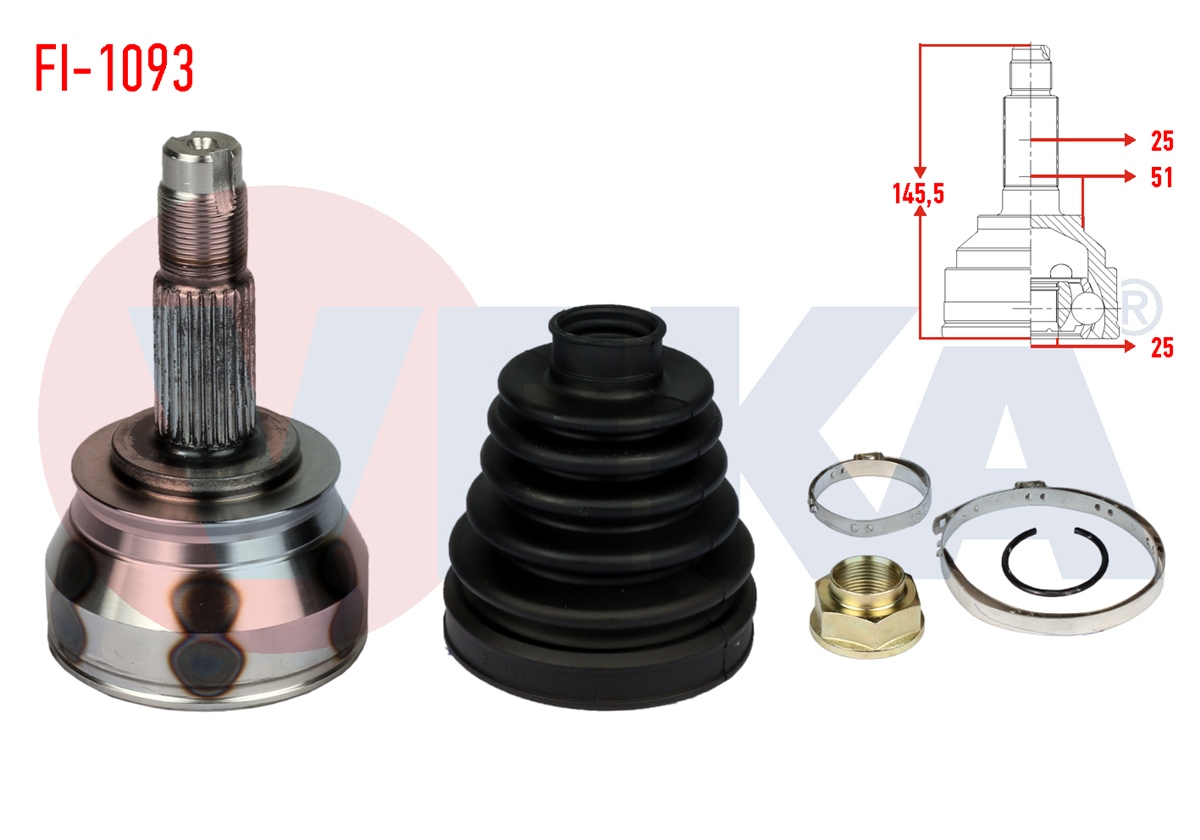 YEDEK PARÇAAKS KAFASI DIŞ DOBLO 152263 1.3 MJT 25X25X51 UZUNLUK 1455 mm 2010>VEKAFI-1093