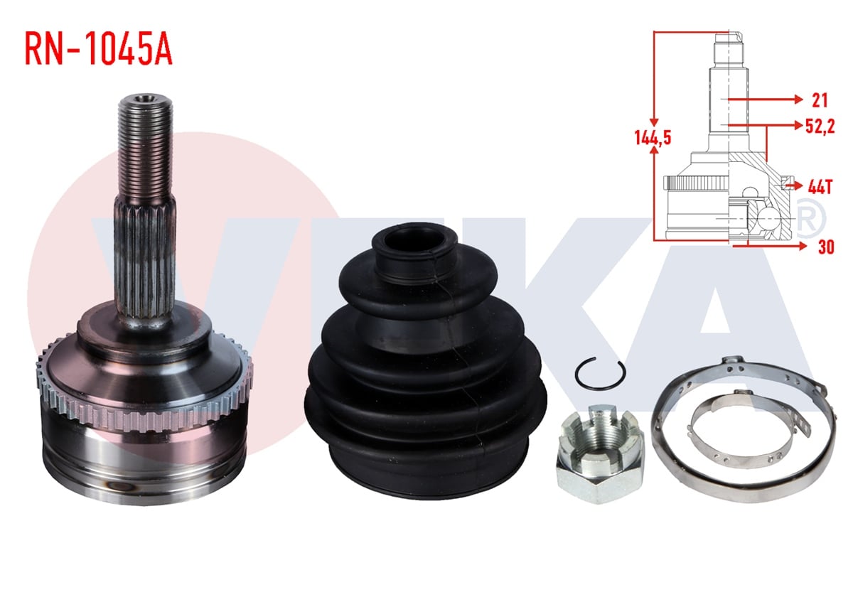 YEDEK PARÇAAKS KAFASI DIŞ KANGOO KC0/1 1.5 DCI ABSLI 44 DIŞ 21X30X522 UZUNLUK 1445mm 1998-2008VEKARN-1045A
