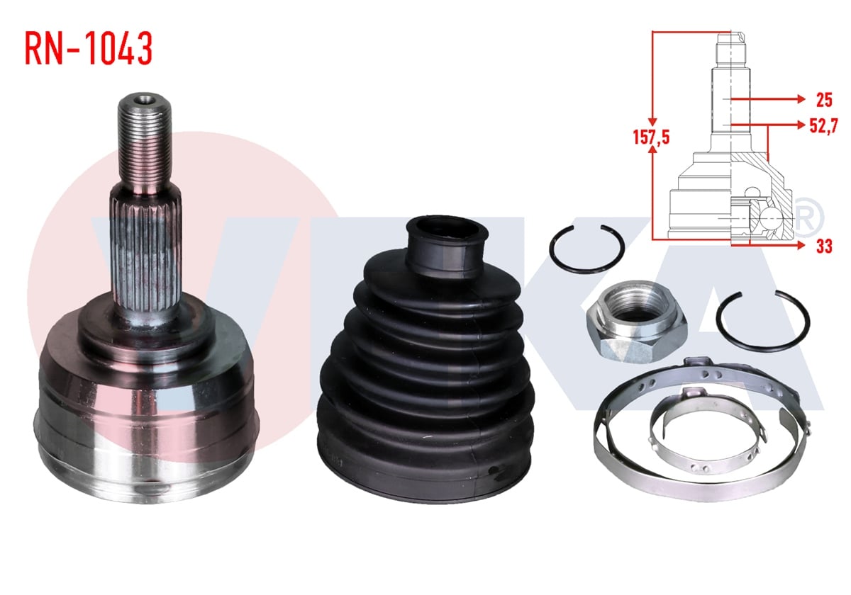 YEDEK PARÇAAKS KAFASI DIŞ ÖN SAĞ-SOL FLUENCE/MEGANE III HB 2008-2015>VEKARN-1043