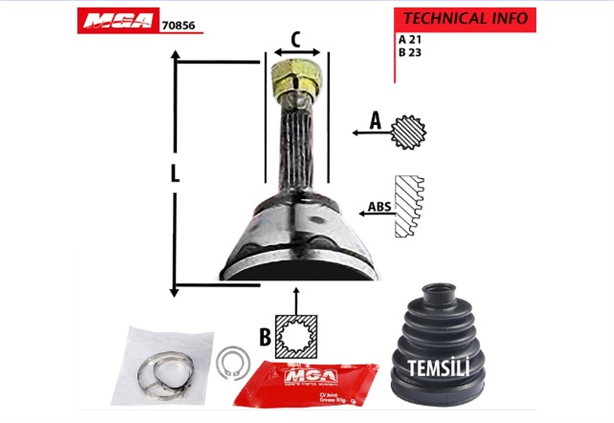 YEDEK PARÇAAKS KAFASI DIS SAG-SOL  DACIA  LOGAN 1.4I 1.6I 07-- 8200985010 -MGA-70856MGAMGA-70856